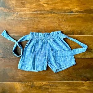 LiKE NEW blue shorts with white stripes for girls size 5-6